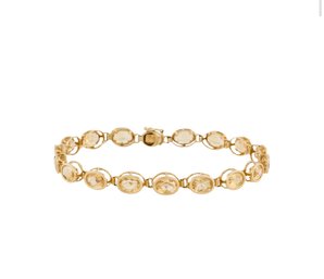 14K YELLOW GOLD CITRINE BRACELET 11.39 CT