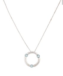 BEAUTIFUL 18K WHITE GOLD & SILVER TOPAZ NECKLACE