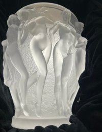 LALIQUE VINTAGE XL CRYSTAL VASE FROSTED *Not Authenticated