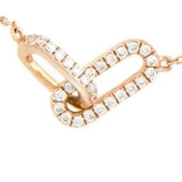 STUNNING 14K YELLOW GOLD DIAMOND LINK NECKLACE