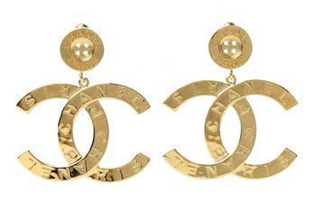 STUNNING CHANEL PARIS BUTTON GOLD EARRINGS *Not Authenticated