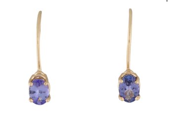 14K YELLOW GOLD TANZANITE EARRINGS