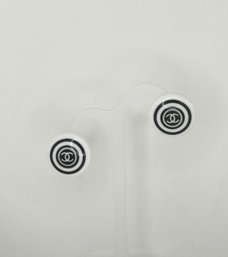 CHANEL BLACK AND WHITE OVERSIZED EARRINGS **NOT AUTHENTICATED