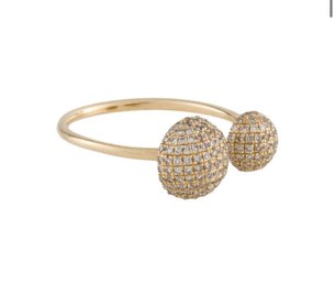 14K SOLID GOLD OPEN DIAMOND CIRCLE RING