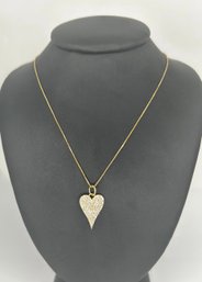 BEAUTIFUL 14K GOLD DIAMOND HEART NECKLACE