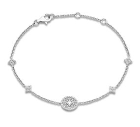 STUNNING WHITE GOLD DIAMOND STATION BRACELET