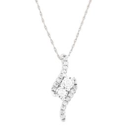 BEAUTIFUL 14K WHITE GOLD DIAMOND PENDANT NECKLACE