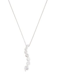 STUNNING 14K SOLID WHITE GOLD DIAMOND PENDANT NECKLACE