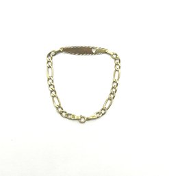 14K YELLOW GOLD NAME PLATE BRACELET 7 INCHES