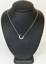 GORGEOUS 14K YELLOW GOLD CRESCENT NECKLACE