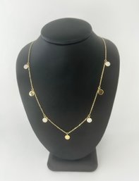 GORGEOUS 14K DIAMOND DISK DANGLING NECKLACE