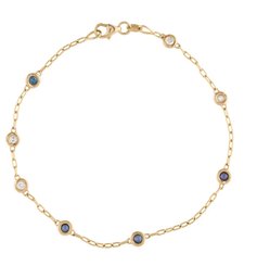 RARE 18K GOLD SAPPHIRE AND DIAMOND BRACELET