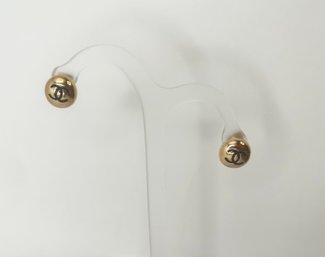 VINTAGE BLACK AND GOLD CHANEL EARRINGS NOT AUTHENTICATED