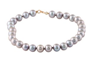 14K SOLID YELLOW GOLD CULTURED PEARL BRACELET