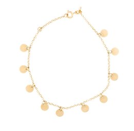 BEAUTIFUL 18K SOLID YELLOW GOLD DISK BRACELET