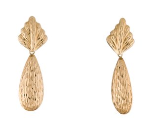 STUNNING 14K SOLID YELLOW GOLD DROP EARRINGS