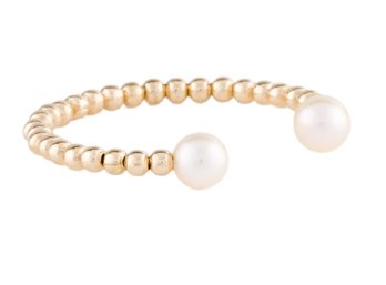 14K SOLID YELLOW GOLD WITH NATURAL PEARLS RING