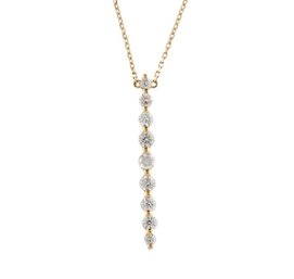 STUNNING 14K SOLID GOLD DROP DIAMOND NECKLACE