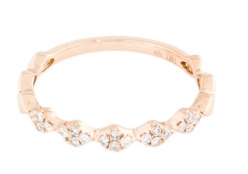 14K SOLID ROSE GOLD DIAMOND BAND