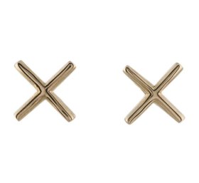 14K SOLID GOLD X EARRINGS