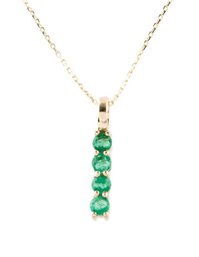 14K YELLOW GOLD EMERALD NECKLACE