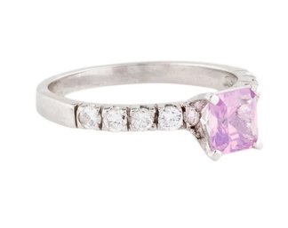 BEAUTIFUL PINK SPINEL & DIAMOND RING