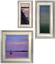 A Grouping Of Three Seaside Paintings By Listed Artist Del-Bourree Bach