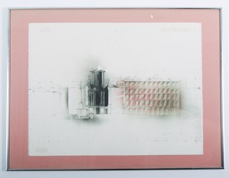 Architectural-themed Print E.a. By German Lithographer Peter Paul