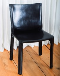 Mario Bellini CAB 412 Black Leather Side Chair For Cassina