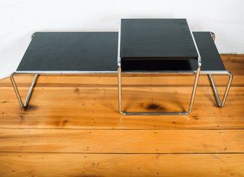 Marcel Breuer Black Laccio  Tables By Gavina