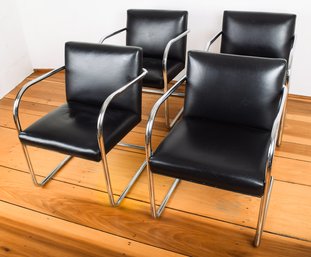 A Set Of 4 Mies Van Der Rohe Brno Chairs By Knoll.