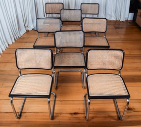 Eight Vintage Marcel Breuer Cantilevered Cesca Chairs