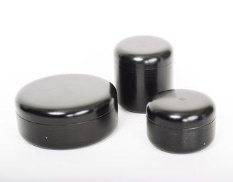 Three Black Metal Georg Jensen Containers