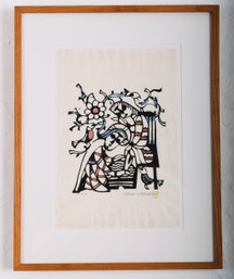 Woodcut Print By Sadao Watanabe 1973