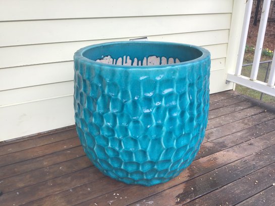 Fine Outdoor Teal 22' Wide Terracotta Pot
