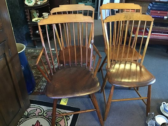 Fine Set Of 4 Bamboo Turned Windsor Chairs