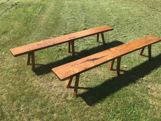 Pair Long Hunt Country Benches