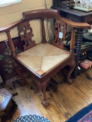 Carved Chippendale Corner Chair