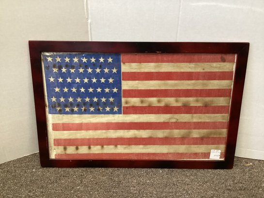 Framed Printed Linen 48 Star Flag