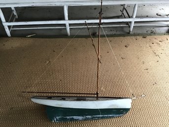 Vintage Wooden Model Of A Boat