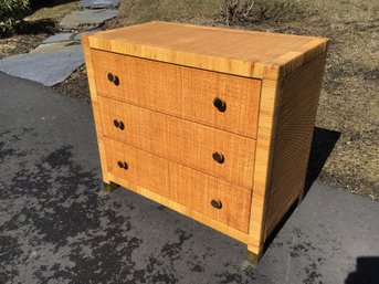 Woven Wicker Covered 3 Drawer Chest HEAVY