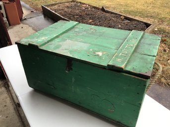 Green Painted Storage Trunk