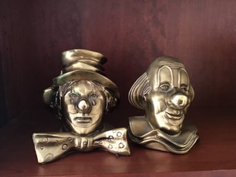 Pair PM Craftsman Clown Bookends