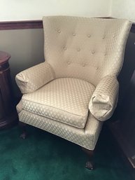 Chippendale Style Barrelback Upholstered Side Chair