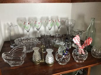 Shelf Of Assorted Glassware