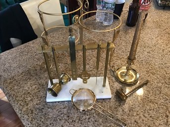 Assorted Brass Barware With Other Pieces
