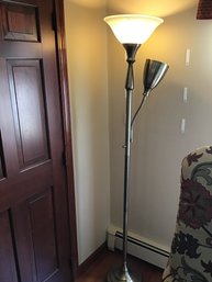 Brushed Brass Two Light Adjustable Floor Lamp #1