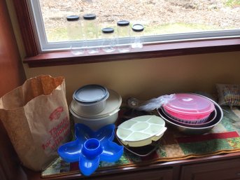 Assorted Plastic Kitchenware And Bowls