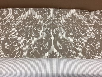 Bolt Of Printed Cotton Ticking Fabric