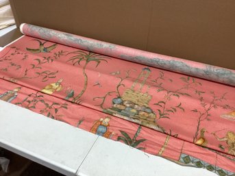 Lorenzo Rubelli Pink Chinoiserie Fabric Bolt